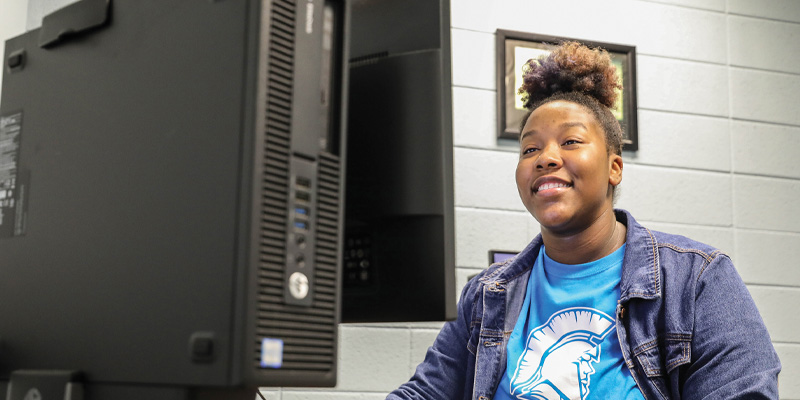 CCTC Student on Computer